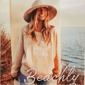 Beachly x Goldfish Kiss Light Peach ‘Tropical Vibes’ Sweater - Size Medium